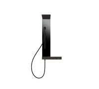 Gessi HI-FI, combinación de ducha para montaje en pared de superficie con termostato, 3 funciones, 63041707, Color: Metal negro cepillado PVD