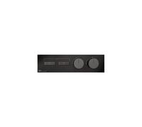 Gessi HI-FI, juego de montaje listo para 3/4 de termostato oculto de alto rendimiento con accionamiento por pulsador sólo para montaje horizontal, 2 salidas separadas, 63012706, Color: PVD negro metál