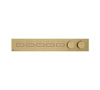 Gessi HI-FI, juego de montaje listo para 3/4 de termostato oculto de alto rendimiento con accionamiento por pulsador sólo para montaje horizontal, 5 salidas separadas, 63035, 63018727, Color: Latón ce