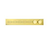 Gessi HI-FI, juego de montaje listo para 3/4 de termostato oculto de alto rendimiento con accionamiento por pulsador sólo para montaje horizontal, 5 salidas separadas, 63035, 63018246, Color: PVD de o