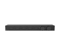 Gessi HI-FI, juego de montaje para termostato de alto rendimiento 3/4 con accionamiento por pulsador, bandeja de vidrio de seguridad negro endurecido, montaje horizontal, 5 salidas separadas, 63028710