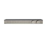 Gessi HI-FI, juego de montaje para termostato de alto rendimiento 3/4 con accionamiento por pulsador, bandeja de vidrio de seguridad negro endurecido, montaje horizontal, 5 salidas separadas, 63028149