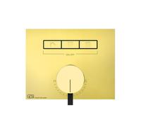 Gessi HI-FI, juego preparado para mezclador monomando oculto de 1/2 con accionamiento por pulsador sólo para instalación horizontal, 3 salidas separadas, 63081246, Color: PVD de oro