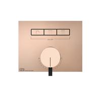 Gessi HI-FI, juego preparado para mezclador monomando oculto de 1/2 con accionamiento por pulsador sólo para instalación horizontal, 3 salidas separadas, 63081030, Color: PVD de cobre