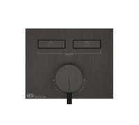 Gessi HI-FI, juego preparado para mezclador monomando oculto de 1/2 con accionamiento por pulsador sólo para instalación horizontal, 2 salidas separadas, 63079707, Color: Metal negro cepillado PVD