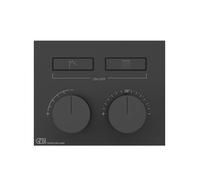 Gessi HI-FI, termostato oculto con juego de montaje y accionamiento por botón, 2 salidas separadas, 63004299, Color: Negro XL