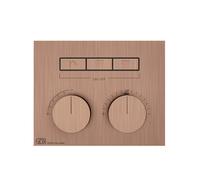 Gessi HI-FI, termostato oculto con juego de montaje y accionamiento por botón, 3 salidas separadas, 63006708, Color: PVD cepillado de cobre