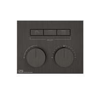 Gessi HI-FI, termostato oculto con juego de montaje y accionamiento por botón, 3 salidas separadas, 63006707, Color: Metal negro cepillado PVD