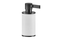 Gessi Inciso dispensador de jabón de pedestal, contenedor blanco mate, 58537299, Color: Negro XL