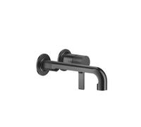 Gessi Inciso- juego de instalación acabado para mezclador monomando empotrado, lavabo con rosetas individuales D65 mm, caño 219-189 mm, sin juego de desagüe, 58088707, Color: Metal negro cepillado PVD