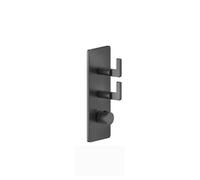 Gessi Inciso- Juego de premontaje para termostato oculto de 3/4 de alto rendimiento, una roseta, montaje vertical, 2 vías separadas, 58204707, Color: Metal negro cepillado PVD