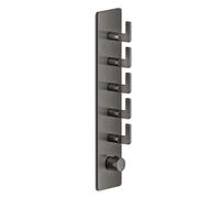 Gessi Inciso- Juego de premontaje para termostato oculto de 3/4 de alto rendimiento, una roseta, montaje vertical, 5 vías separadas, 58210706, Color: PVD negro metálico
