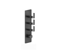Gessi Inciso- Juego de premontaje para termostato oculto de 3/4 de alto rendimiento, una roseta, montaje vertical, 3 vías separadas, 58206707, Color: Metal negro cepillado PVD