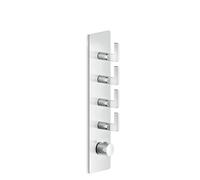 Gessi Inciso- Juego de premontaje para termostato oculto de 3/4 de alto rendimiento, una roseta, montaje vertical, 4 vías separadas, 58208031, Color: cromado