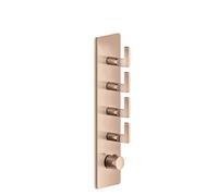 Gessi Inciso- Juego de premontaje para termostato oculto de 3/4 de alto rendimiento, una roseta, montaje vertical, 4 vías separadas, 58208030, Color: PVD de cobre