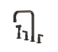 Gessi INCISO Monogetto Black Metal Brushed PVD - 58703#707 Grifo monocomando Fregadero | Metal negro cepillado PVD, Boca monochorro fija, Caudal reducido ahorro agua