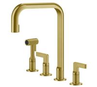 Gessi INCISO Monogetto Gold Brushed PVD - PF58703#716 Grifo Fregadero | Oro cepillado PVD, Boca monochorro fija, Caudal reducido ahorro agua