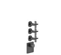 Gessi Inciso Wellness conjunto listo para 3/4 de termostato oculto de alto rendimiento, montaje vertical, 3 vías separadas, 58346713, Color: Latón antiguo