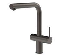 Gessi INEDITO Acqua Filtrata Black Metal Brushed PVD - 60571#707 Grifo monocomando Fregadero | Mezclador, Acabado black metal cepillado, Cartucho filtrante