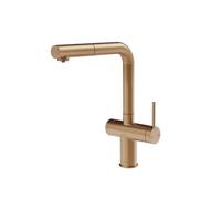 Gessi INEDITO Acqua Filtrata Warm Bronze Brushed PVD - 60572#726 Grifo monocomando Fregadero | Bronce cálido cepillado PVD, Función agua filtrada integrada, Tres vías agua caliente/fría/filtrada