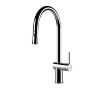 Gessi INEDITO Due Getti Finox Brushed Nickel - 60413#149 Grifo monocomando Fregadero | Doble chorro, Acabado níquel cepillado, Diseño moderno