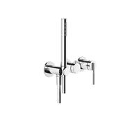 Gessi Ingranaggio conjunto monomando de ducha/bañera, rosetas redondas para cuerpo empotrado, 63545031, Color: cromado