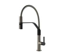 Gessi MESH Semiprofessionale Finox Brushed Nickel - 60005#149 Grifo monocomando Fregadero | Acero cepillado, Monocomando, Altura 250 mm