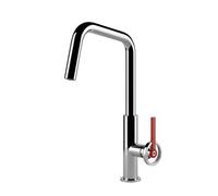 Gessi OFFICINE V Girevole Finox Brushed Nickel - 60201#149 Grifo monocomando Fregadero | Caño giratorio, Acabado níquel cepillado, Estilo industrial