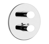 Gessi Ovale, juego listo para montar, para termostato oculto, cartucho desviador de 2 vías, salidas a controlar por separado, con válvulas de cierre de mantenimiento, filtro y desconector, no es intrí