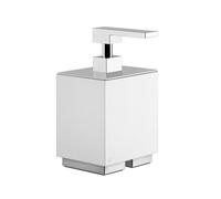 Gessi Rettangolo Accesorios Dispensador de jabón versión soporte, contenedor blanco, 20837149, Color: Óptica Finox