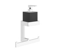 Gessi Rettangolo combinación de accesorios con dispensador de jabón negro y toallero, de pared, 20880735, Color: Bronce cálido PVD