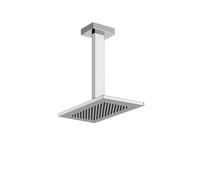 Gessi Rettangolo ducha mural anticalcárea 216x140 mm, con articulación y brazo de techo, longitud 270 mm, conexión 1/2, 20151708, Color: PVD cepillado de cobre