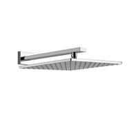 Gessi Rettangolo ducha superior anticalcárea 300x300 mm con junta y soporte de pared, conexión 1/2. A 3 bar de presión, aproximadamente 23 l/min, 15185706, Color: PVD negro metálico