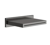 Gessi Rettangolo entrada de agua 1/2 cerrada, para montaje en pared, con funcionamiento separado, 20293706, Color: PVD negro metálico
