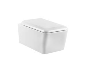 Gessi Rettangolo, juego de inodoro, sin borde, con asiento, blanco, 37573518