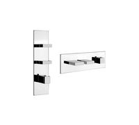 Gessi Rettangolo, juego listo para montar con 2 vías separadas, una roseta, 43024031, Color: cromado