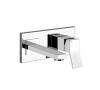 Gessi Rettangolo K, juego monomando de lavabo listo para usar, caño fijo, sin juego de desagüe, longitud a medida, 735, 53084030, Color: PVD de cobre