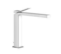 Gessi Rettangolo K lavabo monomando versión alta 248 mm, desagüe 1 1/4, y salida 209 mm, 53003299, Color: Negro XL
