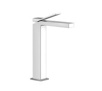 Gessi Rettangolo K mezclador monomando de lavabo versión alta 248 mm, sin desagüe, proyección 128 mm, 53006708, Color: PVD cepillado de cobre