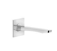 Gessi Rilievo, caño de pared para lavabo con conexión de 1/2, para mezclador monomando separado, proyección de 215 mm, 59100707, Color: Metal negro cepillado PVD