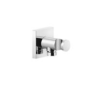 Gessi Rilievo, codo de conexión a la pared 1/2 y soporte para ducha de mano, con seguridad intrínseca, 59161149, Color: Óptica Finox