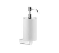 Gessi Rilievo, dispensador de jabón de pared, vaso blanco mate, 59513149, Color: Óptica Finox