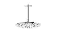 Gessi Rilievo, ducha mural anticalcárea D250 mm con junta y tubo de techo 1/2 conexión, longitud personalizada, 59150710, Color: PVD de latón