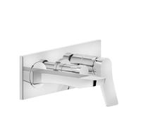 Gessi Rilievo, juego preparado para mezclador monomando de bañera, caño fijo de bañera y desviador de 2 vías, 59138149, Color: Óptica Finox