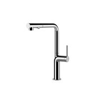 Gessi STELO Estraibile Finox Brushed Nickel - 60311#149 Grifo monocomando Fregadero | Níquel cepillado Finox, Ducha extraíble, Manguera flexible extensible