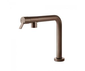 Gessi SU&GIU Sottofinestra Copper Brushed PVD - 60071#708 Grifo monocomando Fregadero | Caño abatible, Acabado cobre cepillado, Instalación bajo encimera