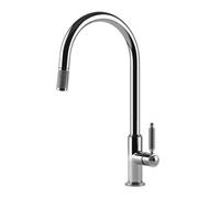 Gessi VENTI20 Estraibile Black Metal Brushed PVD - 60622#707 Grifo monocomando Fregadero | Acabado negro cepillado, ducha, estilo industrial