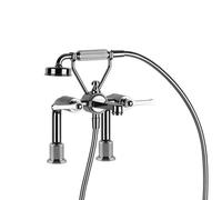 Gessi Venti20 Mezclador de bañera de 2 orificios, con flexo y teleducha, 2 vías, proyección 250mm, montaje en pared, 65115031, Color: cromado