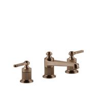 Gessi Venti20 Mezclador de lavabo de 3 agujeros, proyección 134mm, sin desagüe, montaje sobremesa, 65013708, Color: PVD cepillado de cobre