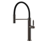 Gessi VENTI20 Semiprofessionale Black Metal Brushed PVD - 60634#707 Grifo monocomando Fregadero | Acabado negro mate, monomando mezclador, flexible extraíble